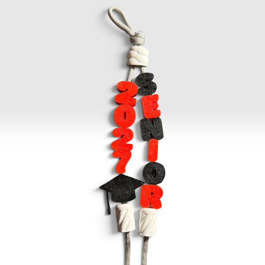 Personalized Senior 2027 Graduation Keychain | Custom 3D Backpack Charm