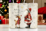 Santa & Reindeer Christmas Tumbler – Holiday Stainless Steel Cup