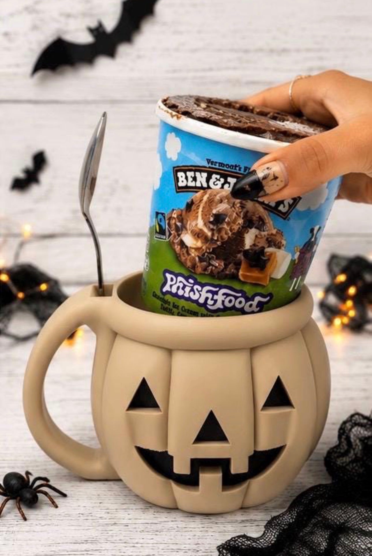 3D Printed Pumpkin Ice Cream Pint Holder | Halloween Gift