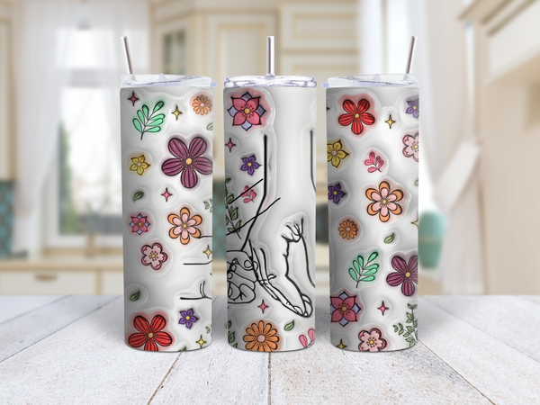 Hold My Hand, Hold My Heart, Family Personalized Custom 3D Inflated Effect Printed Tumbler, Gift For Grandma, Mothers Day Gift 2024