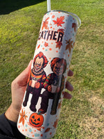 1 AAA Sweater Weather Horror Tumbler | 20oz Double Wall Stainless Steel Cup | Spooky Season Coffee Cup | Halloween Gift