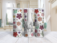 Hold My Hand, Hold My Heart, Family Personalized Custom 3D Inflated Effect Printed Tumbler, Gift For Grandma, Mothers Day Gift 2024