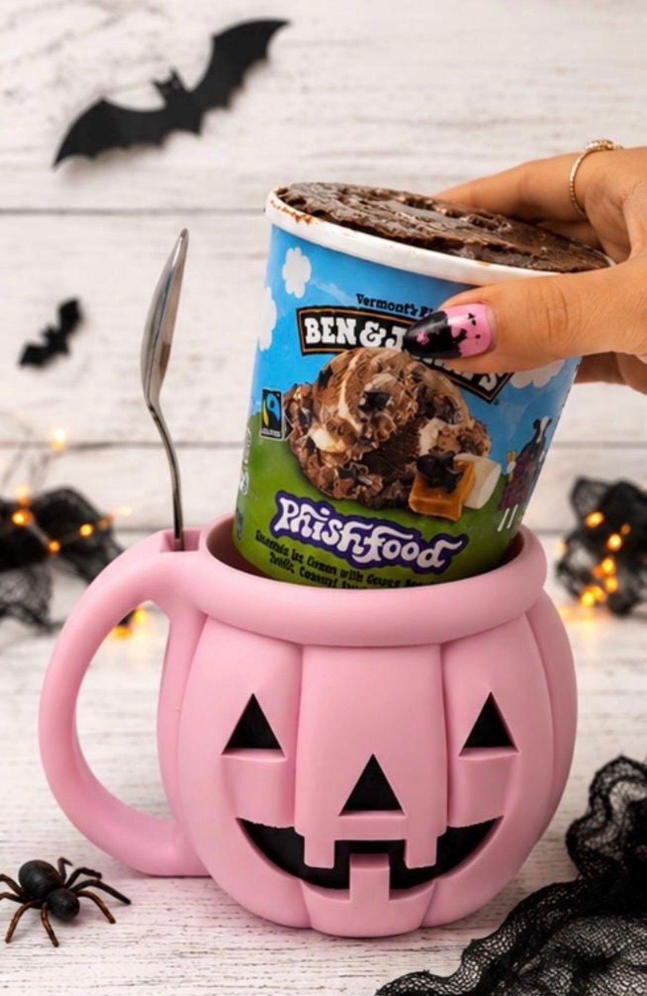 3D Printed Pumpkin Ice Cream Pint Holder | Halloween Gift