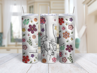 Hold My Hand, Hold My Heart, Family Personalized Custom 3D Inflated Effect Printed Tumbler, Gift For Grandma, Mothers Day Gift 2024