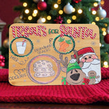 Dear Santa Tray • Christmas Treat Board • Bamboo Santa Cookie & Milk Tray • Reindeer Snack Board • Kids Christmas Eve Tradition Holiday Gift