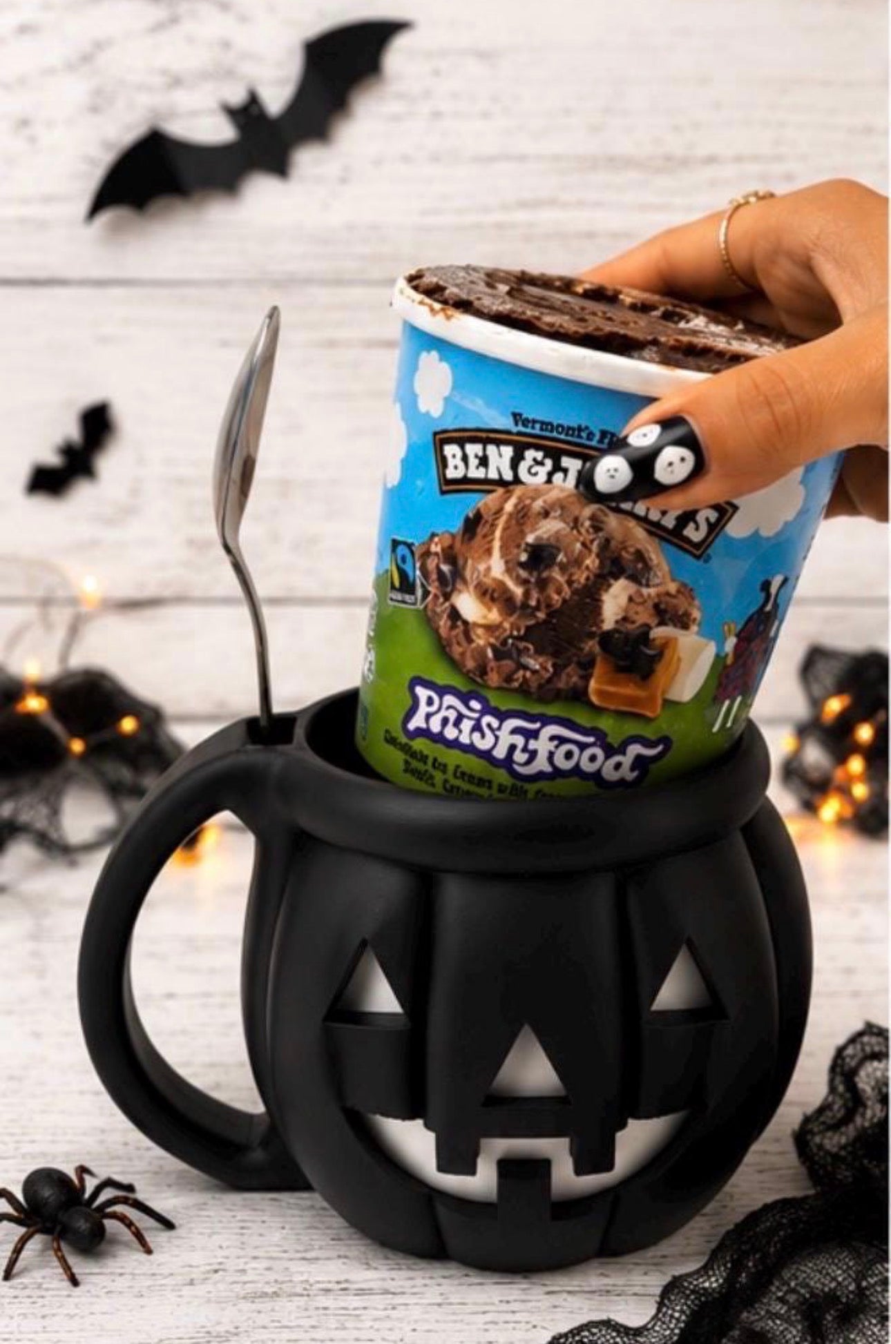 3D Printed Pumpkin Ice Cream Pint Holder | Halloween Gift
