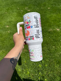 Math Teacher 40oz Tumbler with Handle and Straw - Funny Math Teacher Gift - Stainless Steel Insulated Cup - Teacher Appreciation