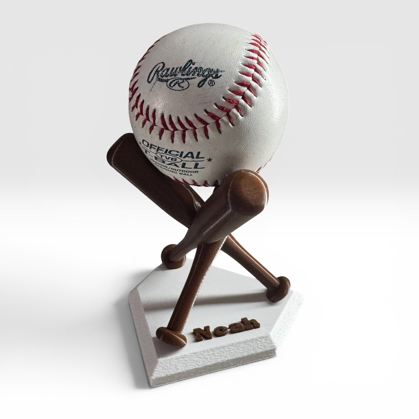 3D Printed Baseball Display Stand | Optional Personalized Name | Baseball Holder Gift