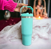 30oz Flip Top Tumbler W/ A HANDLE