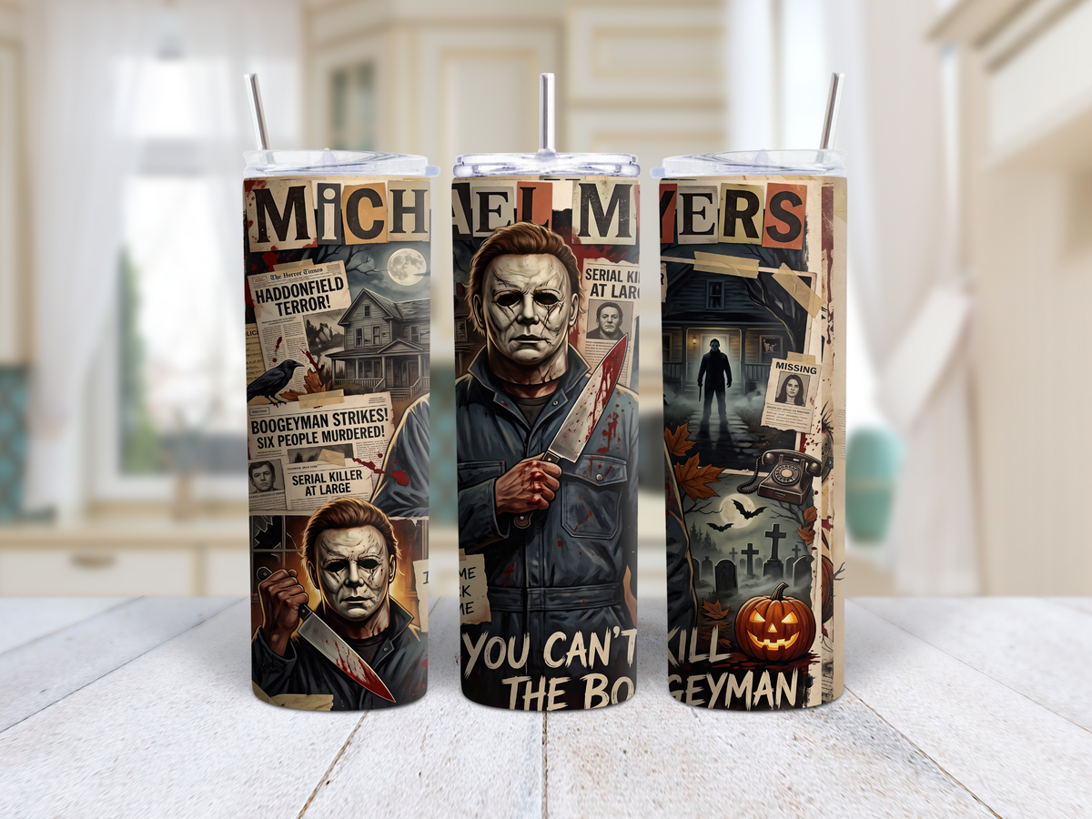 Michael Myers Horror Collage Tumbler – 20oz