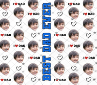 Custom Father’s Day Tumbler with Child’s Face – Best Dad Ever Gift – I ❤️ Dad Personalized Photo Cup – Name Option – Unique Gift for Dad or Grandpa