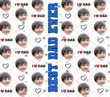 Custom Father’s Day Tumbler with Child’s Face – Best Dad Ever Gift – I ❤️ Dad Personalized Photo Cup – Name Option – Unique Gift for Dad or Grandpa