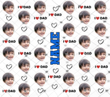 Custom Father’s Day Tumbler with Child’s Face – Best Dad Ever Gift – I ❤️ Dad Personalized Photo Cup – Name Option – Unique Gift for Dad or Grandpa