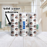 Custom Father’s Day Tumbler with Child’s Face – Best Dad Ever Gift – I ❤️ Dad Personalized Photo Cup – Name Option – Unique Gift for Dad or Grandpa