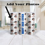 Custom Father’s Day Tumbler with Child’s Face – Best Dad Ever Gift – I ❤️ Dad Personalized Photo Cup – Name Option – Unique Gift for Dad or Grandpa