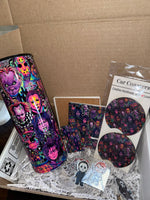1-Aa Horror Boo Box – Spooky Gift Set with 20oz Tumbler, Car Coasters, Ceramic Coaster, Keychain & Decals | Ultimate Treat for Horror Fans