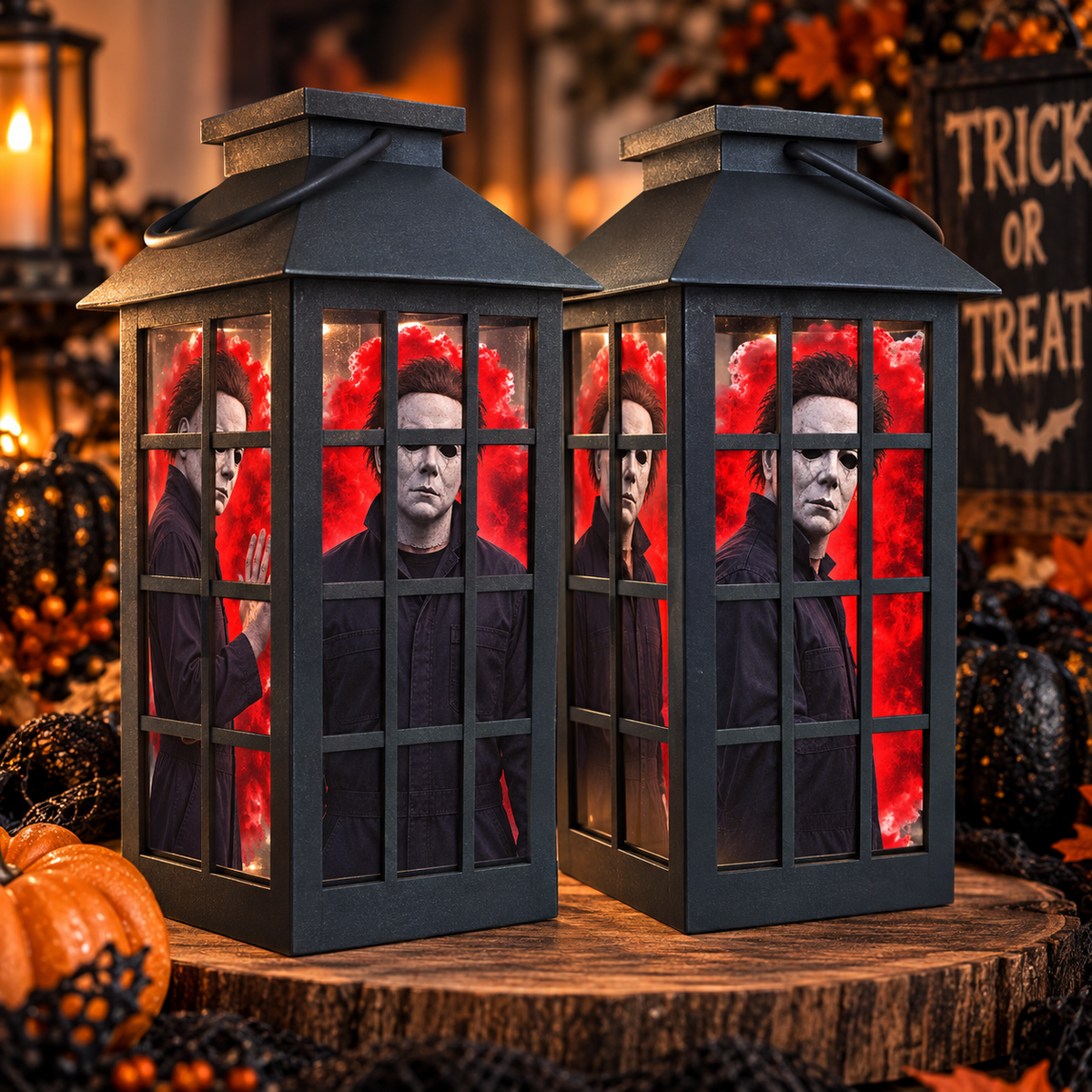 Spooky Character Halloween Lantern | Horror-Themed Light-Up Decor