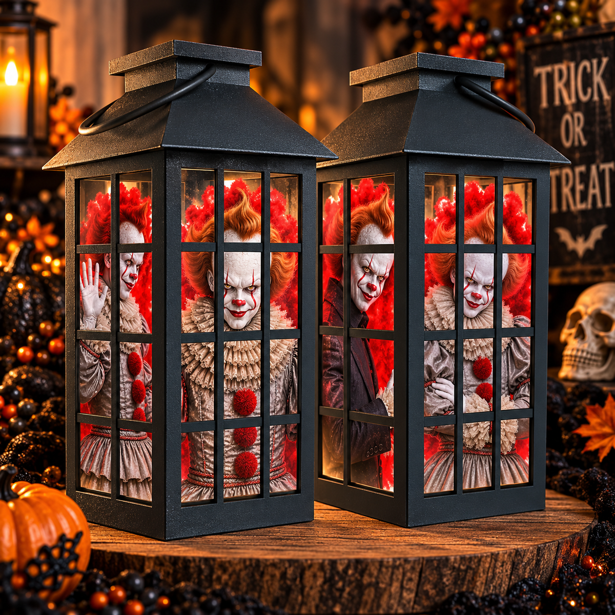 Spooky Character Halloween Lantern | Horror-Themed Light-Up Decor