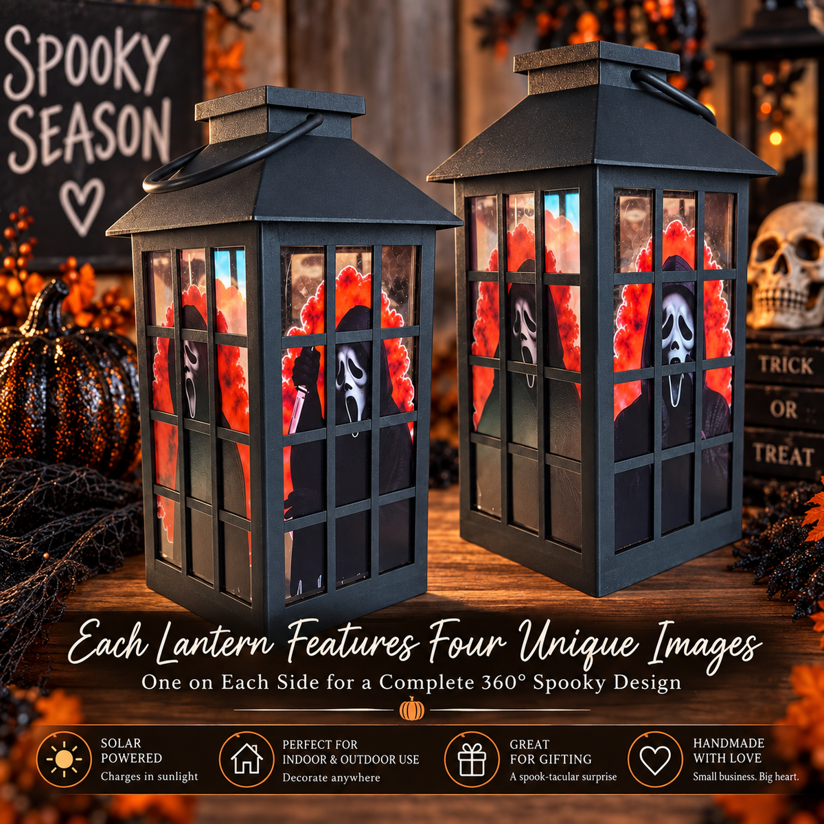 Spooky Character Halloween Lantern | Horror-Themed Light-Up Decor