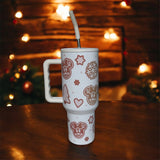 40oz Gingerbread Mouse Ears Tumbler with Handle